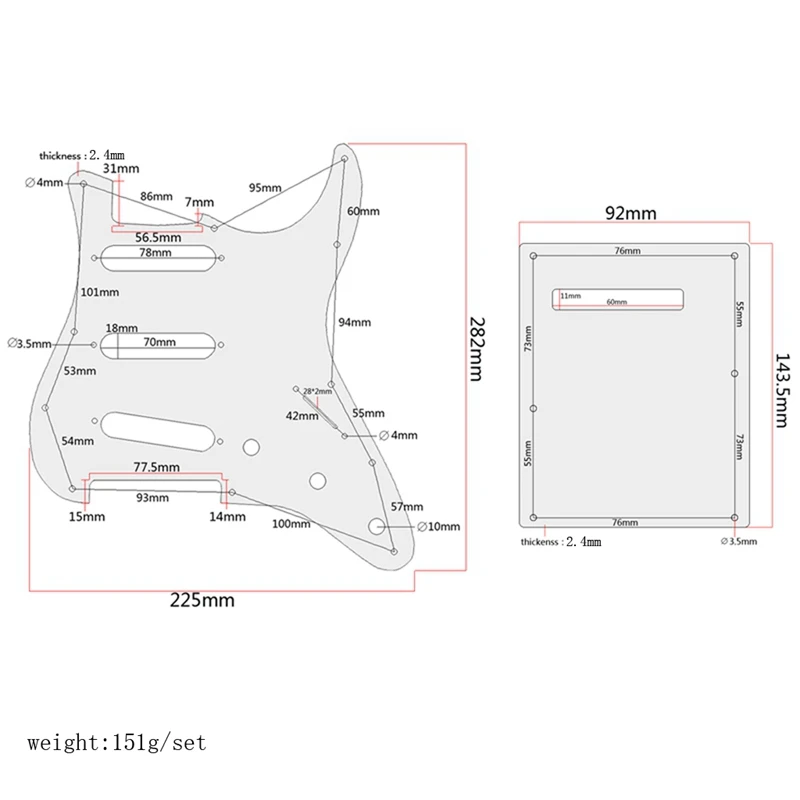 Гитарные детали-для голубого неба белого облака SSS ST гитарные накладки и задняя