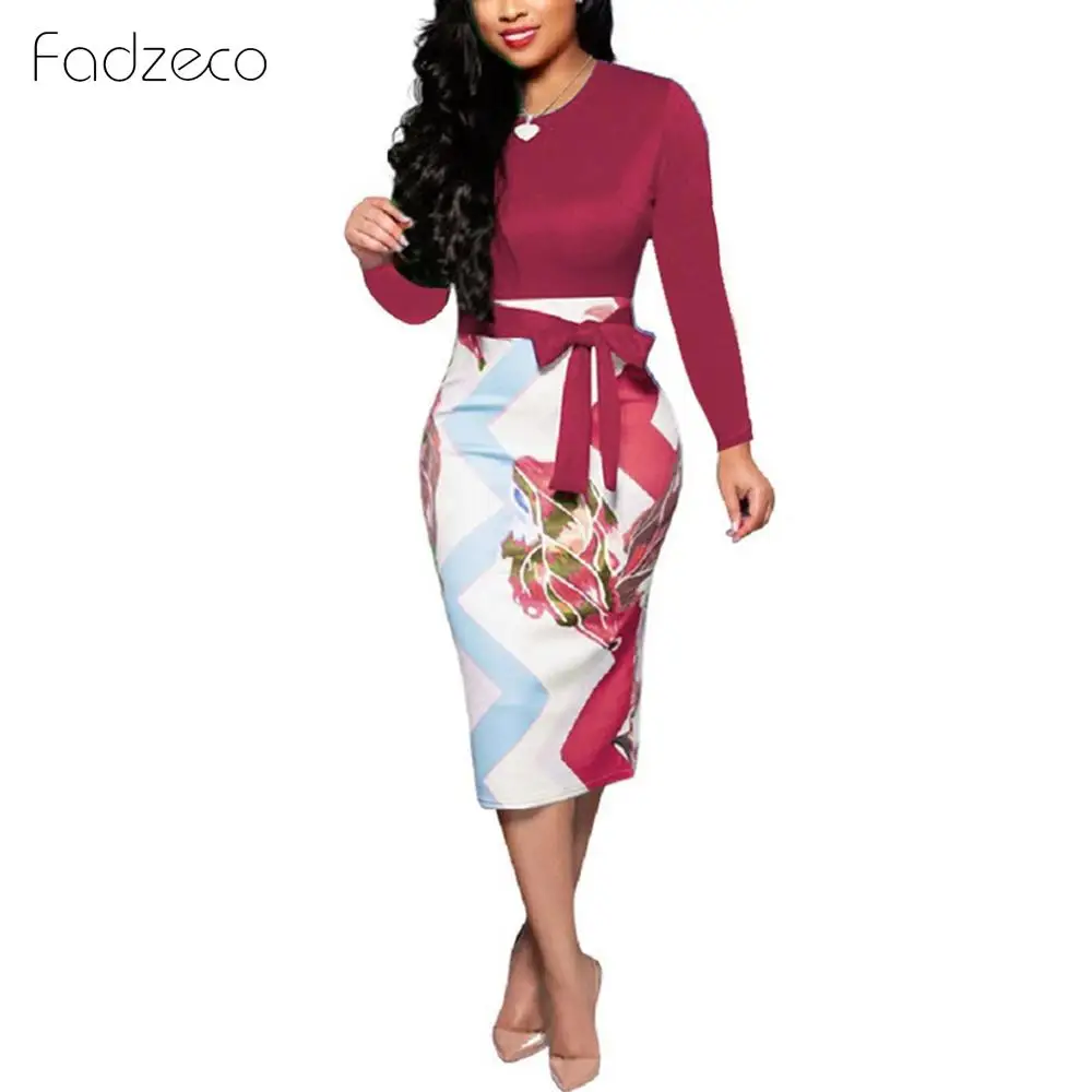 Fadzeco 2019 Новое Осеннее сексуальное модное Стильное Африканское женское платье с