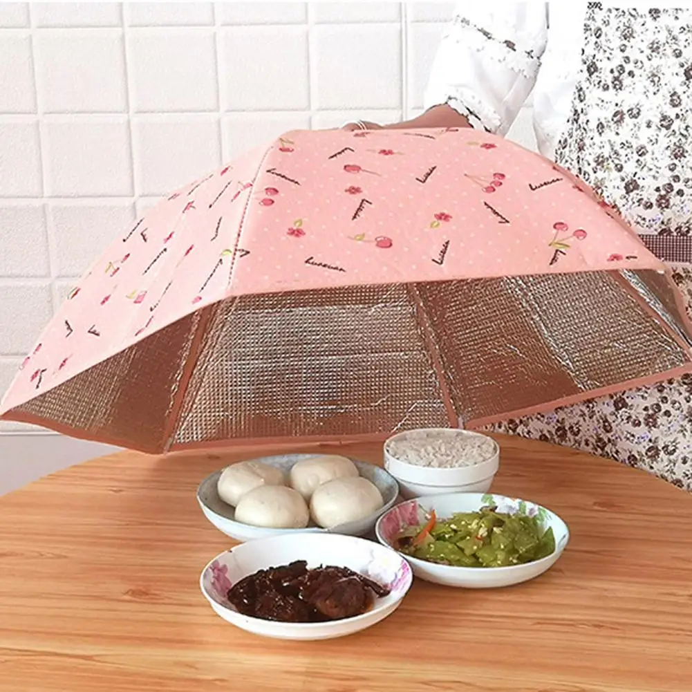 

Dustproof Foldable Aluminum Foil Food Cover Heat Preservation Dining Table Tent Kitchen Supplies
