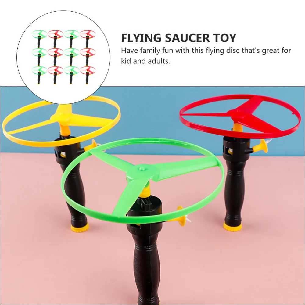 

12pcs Flying Disc Toys Kids Flying Disc Plaything String Flying Saucers