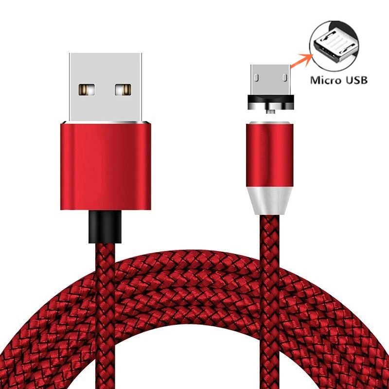 Магнитный Тип C Магнит Micro USB кабель для зарядного устройства для huawei для НУА Вэй слава 6 6A 6X 7A 7C фотоаппаратов моментальной печати 7S 8A 8C 8E P Smart Z Быстрая Зарядка телефона Зарядное устройство - Цвет: Micro Cable Red