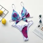 Купальник Melphieer, бикини с бантиком фиолетового и синего цвета, бразильский треугольный купальник с регулируемой талией, купальник для женщин, 2020