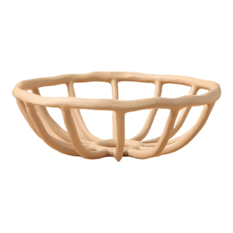 

Creative Hollow Fruit Storage Basket Dessert Organizer Plate Bread Serving Handcrafted Tray Platter Retro Classic Props 97QD