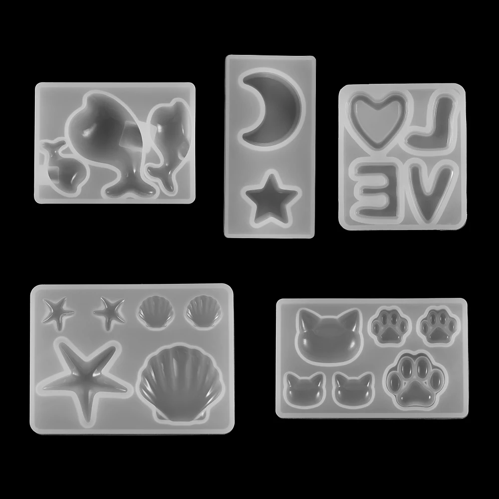 Силиконовая форма в виде дельфина медведя лапы сердца Луны звезды силиконовая из