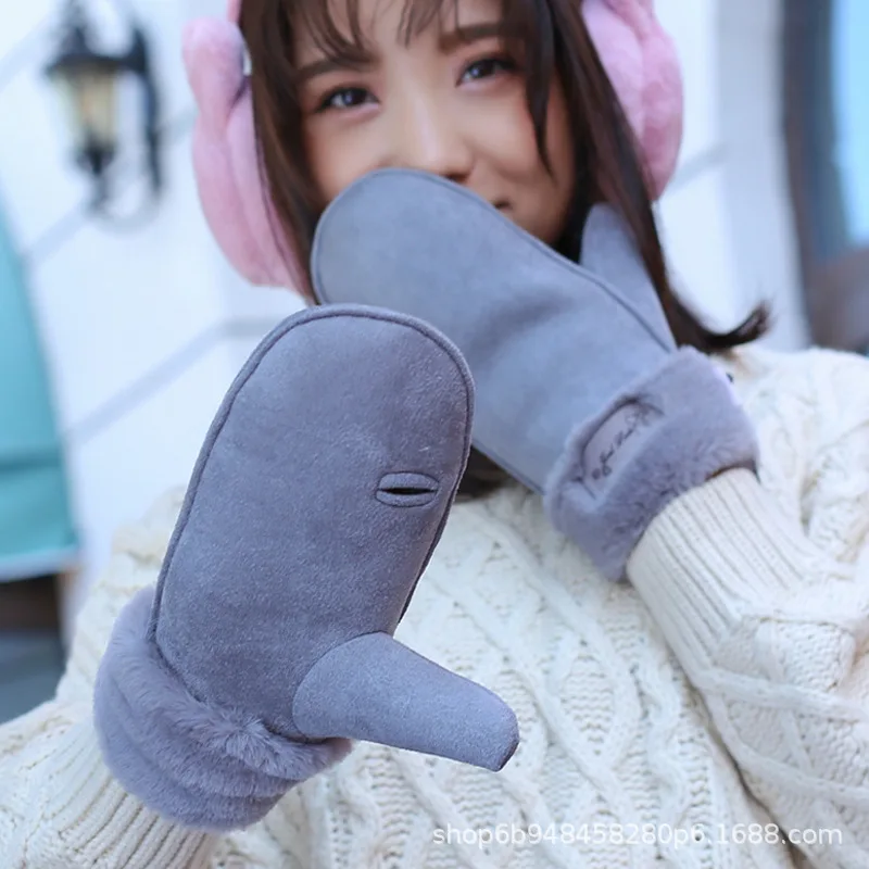 Перчатки женские зимние милые корейские Мультяшные студенческие новые виды
