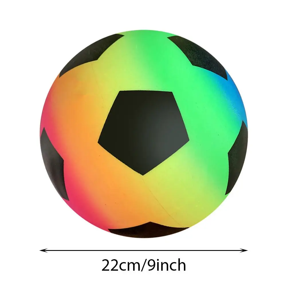 

9 Inch Rainbow Soccer PVC Playground Ball for Kids Bouncy Kick Ball for Backyard Park and Beach Outdoor Fun