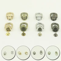 4pcs metal round d ring stud side clip bag screw nail rivet strap connector hang buckle diy bags hardware replacement parts