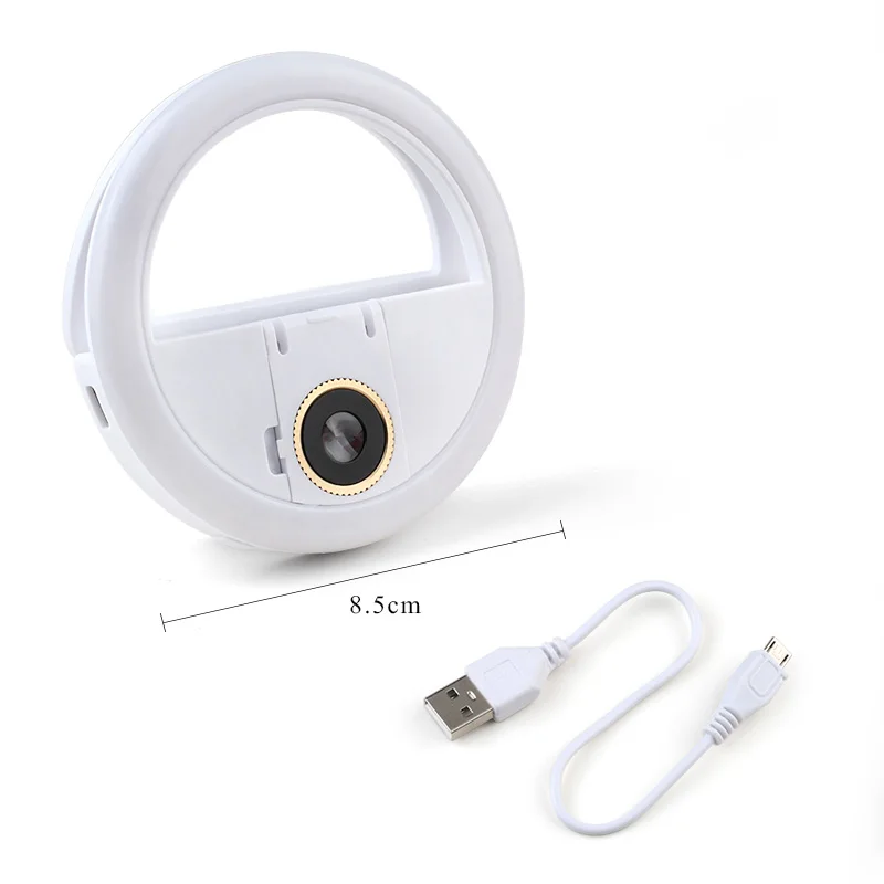 Светодиодный светильник для селфи с usb зарядкой кольцевой макросъемки ресниц