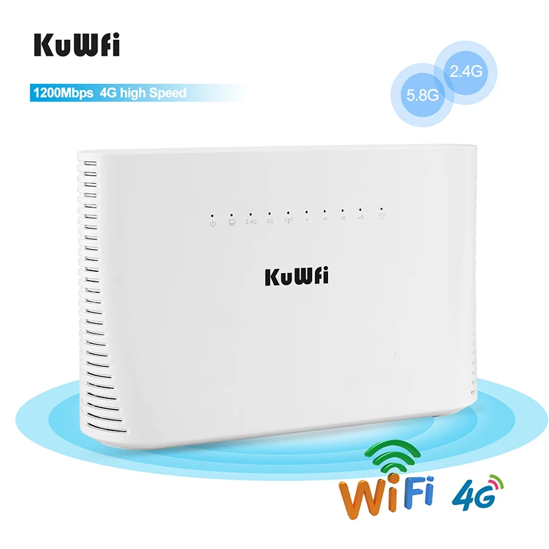 KuWFi 4G WIFI  1200 / 2, 4G & 5G   WIFI   FDD/TDD   RJ45/RJ11  64 Wifi 