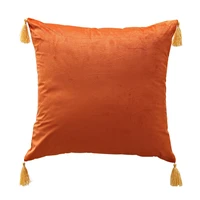 solid tassel pillow cover nordic modern living room sofa cushion cover household velvet waist pillow office tassel cushion cover