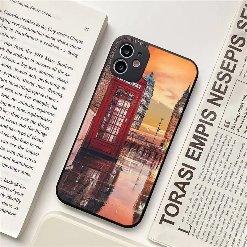 

London phone booth Phone Case for iPhone 11 12 pro XS MAX 8 7 6 6S Plus X 5S SE 2020 XR Soft silicone