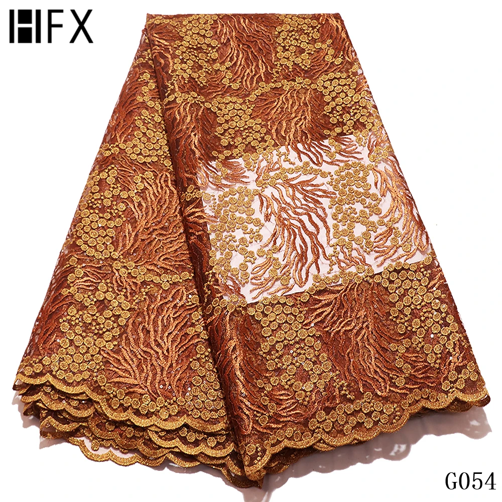 Новейшая темно синяя Тюлевая кружевная ткань HFX Высококачественная Европейская