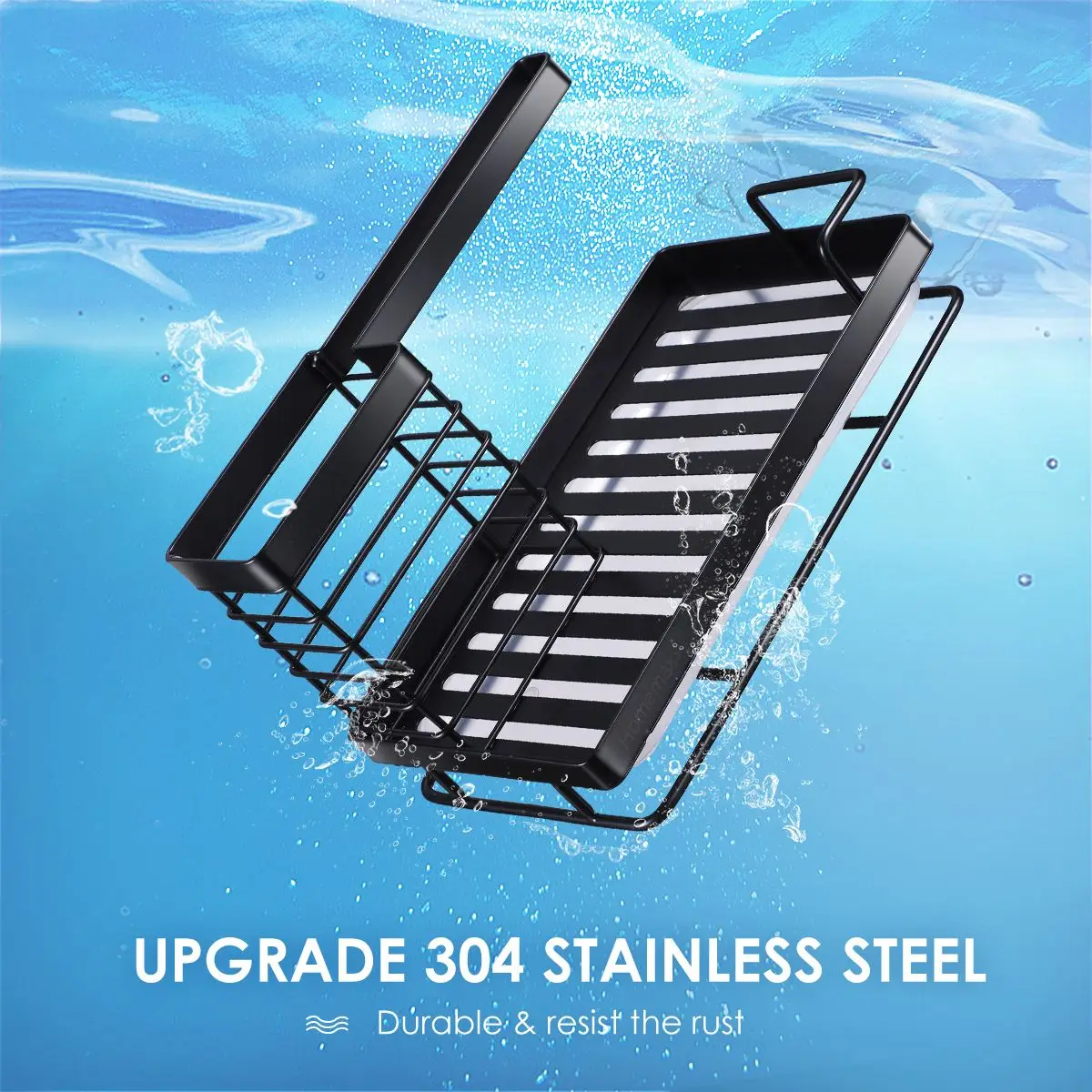 

Kitchen Sink Organizer Stainless Steel Dish Kitchen Utensils Holder Sponge Brush Rack With Drain Pan For Home Kitchen