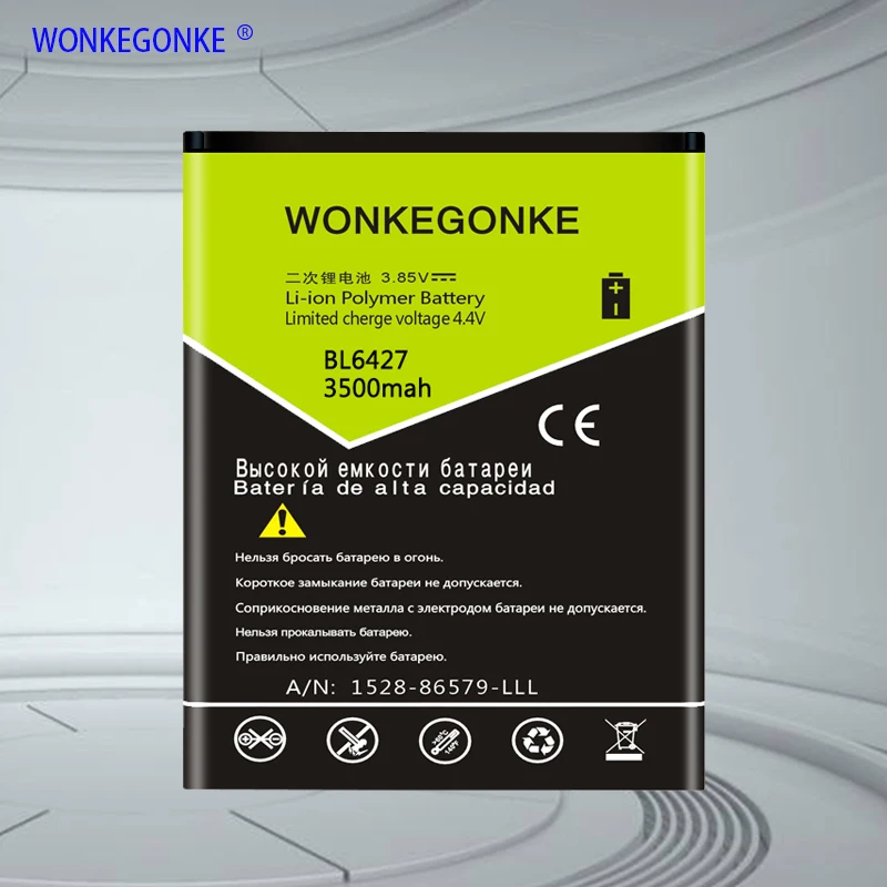 WONKEGONKE BL6427 Сменный аккумулятор для Fly FS407 высококачественные батареи|Аккумуляторы
