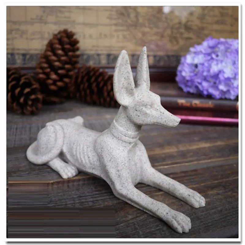 Творческий Древний Египет Анубис белый песок искусство Скульптура собака Бог