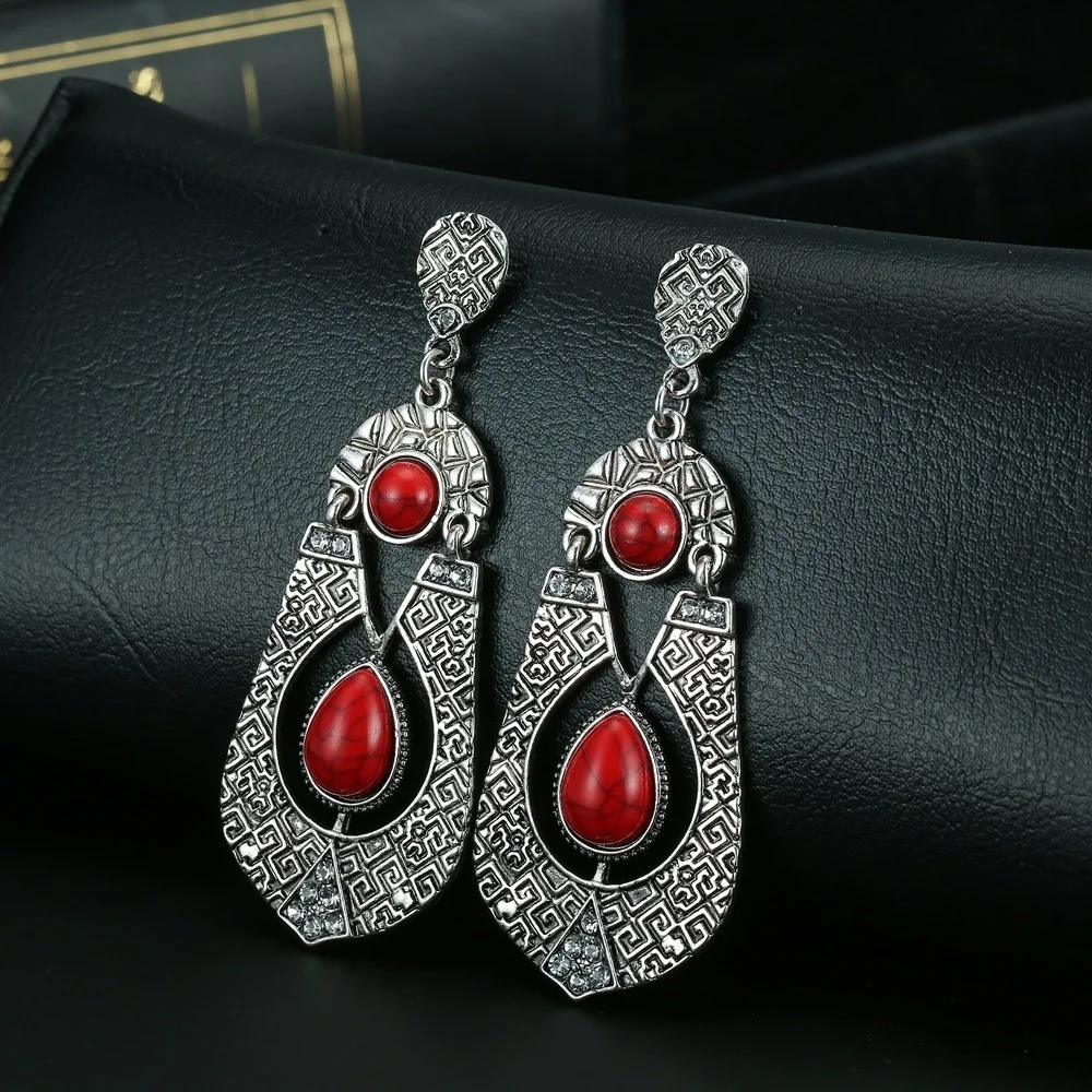 Модные Простые Винтажные серьги с металлической резьбой 2018 женские