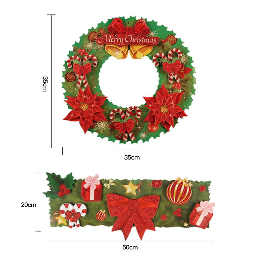 Новинка DIY Рождественское украшение для дома бумажный венок дверь орнамент