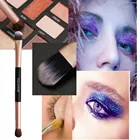 Кисть для макияжа, с двойной головкой, деревянная, для основы, для бровей, теней, 1 шт.