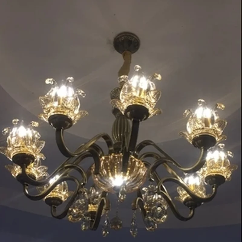 Crystal Chandelier For Living Room Lamps Glass Lustre Vintage Led Modern Lighting | Лампы и освещение
