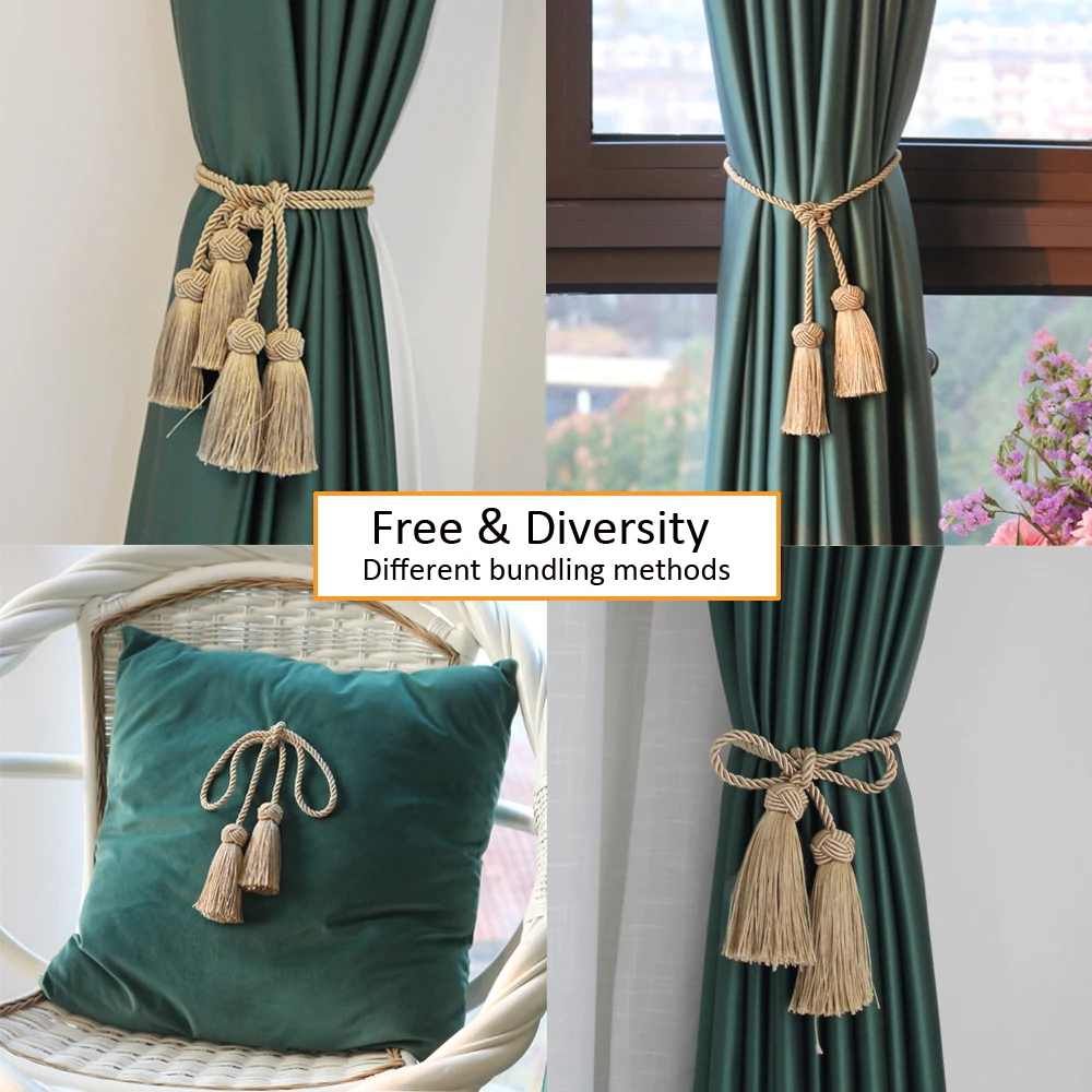 1 шт. кураин Tiebacks с 2 головками кисточки для занавесок зажимы веревка галстук