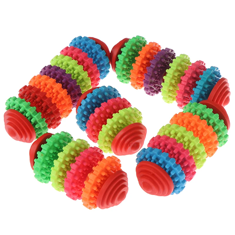 1 x красочная резиновая Собака Щенок жевательная игрушка для зубов прорезывание