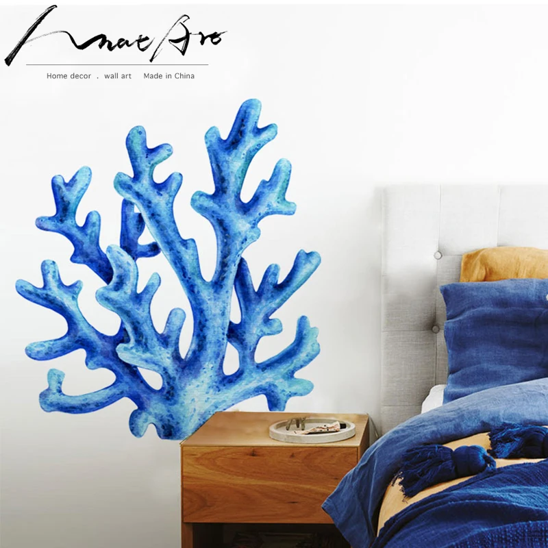 Seascape wall art sticker home decor living room house decoration kids bedroom nordic muraux Coral reef painting | Дом и сад