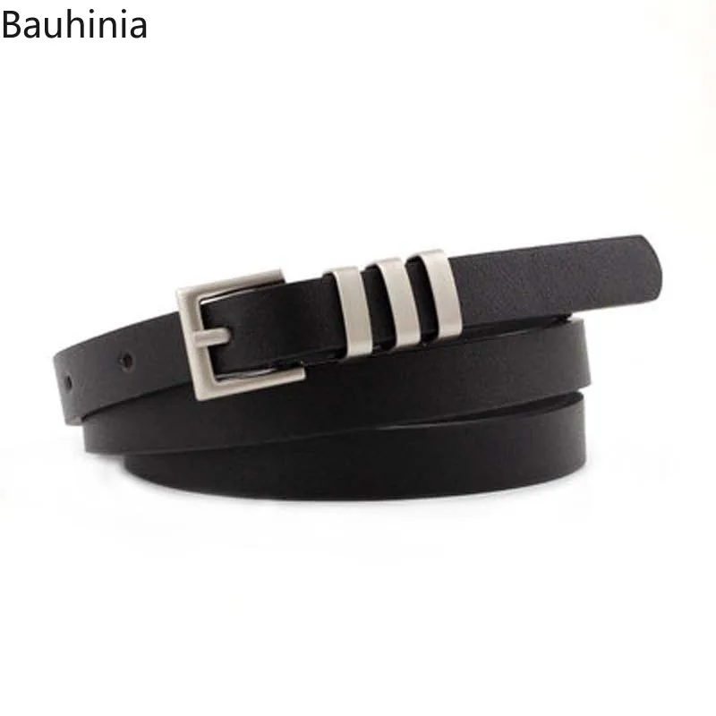 

2021 Hot Style Young Students Korean Fashion PU Pin Buckle Belt Wild Decoration 105*1.4CM Ladies Thin Belt