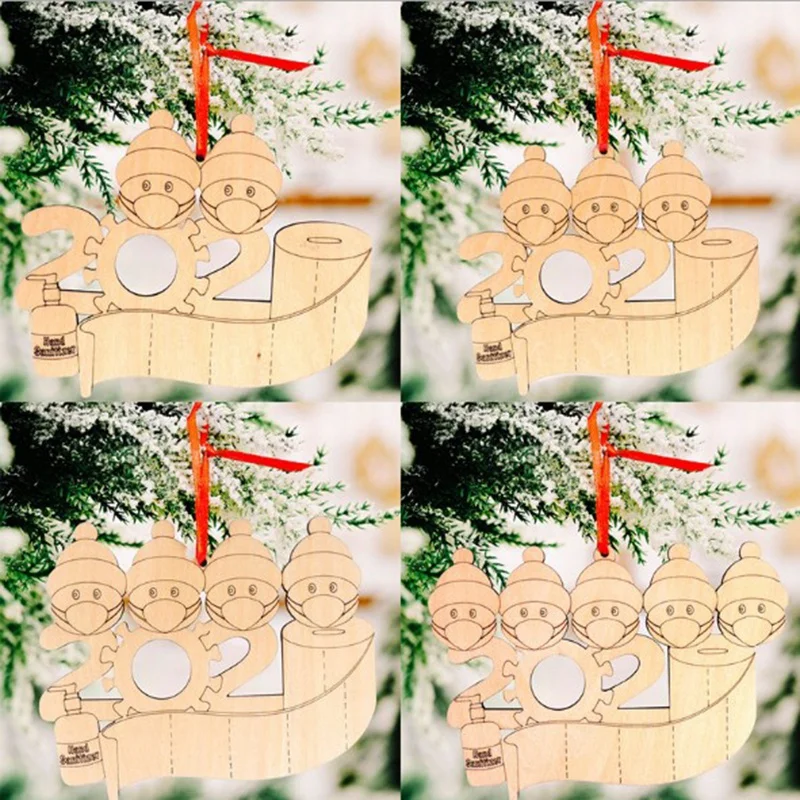 Рождественский деревянный семейный кулон ручной работы Новый DIY креативное имя