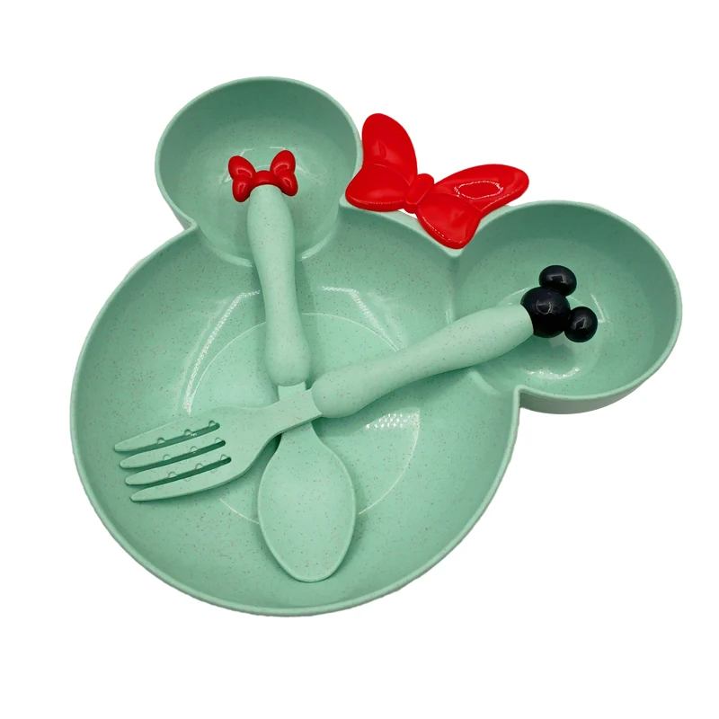 

3Pcs/Set Baby Food Storage Tableware Toddle Solid Cute Cartoon Dishes Kids Plate Bowl Eco-friendly Children Training Dinnerware