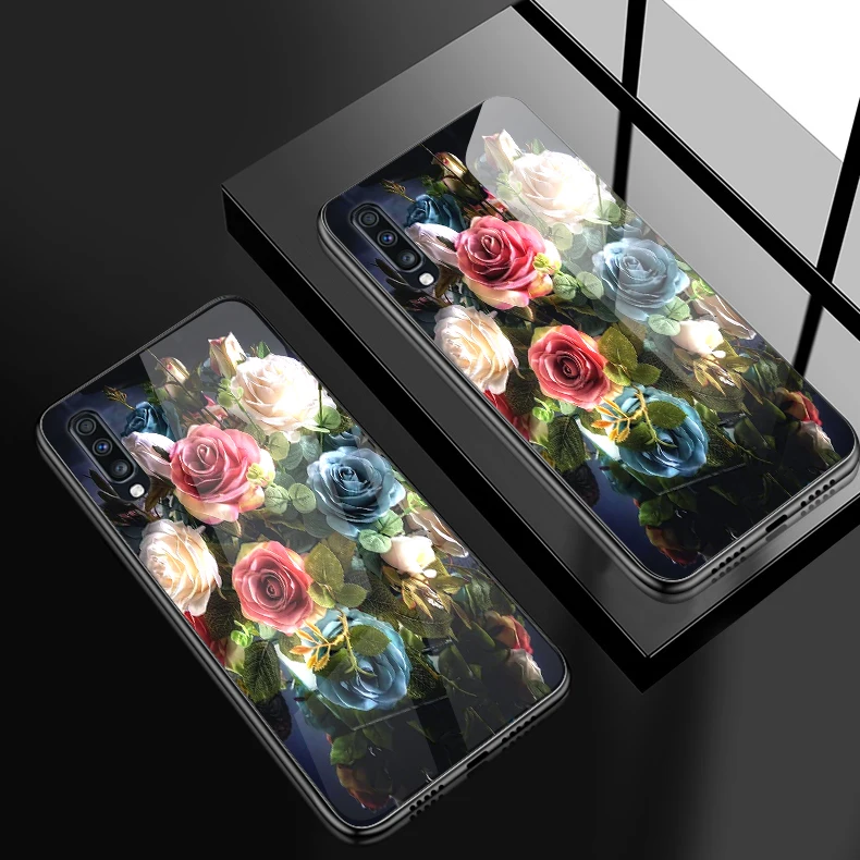 H136 Для samsung Galaxy A10 A20 A30 A40 A50 A70 A80 A90 A6S A8S закаленное Стекло крышка J4Plus M10 M20 M30 Note9 противоударный чехол для телефона - Цвет: H136