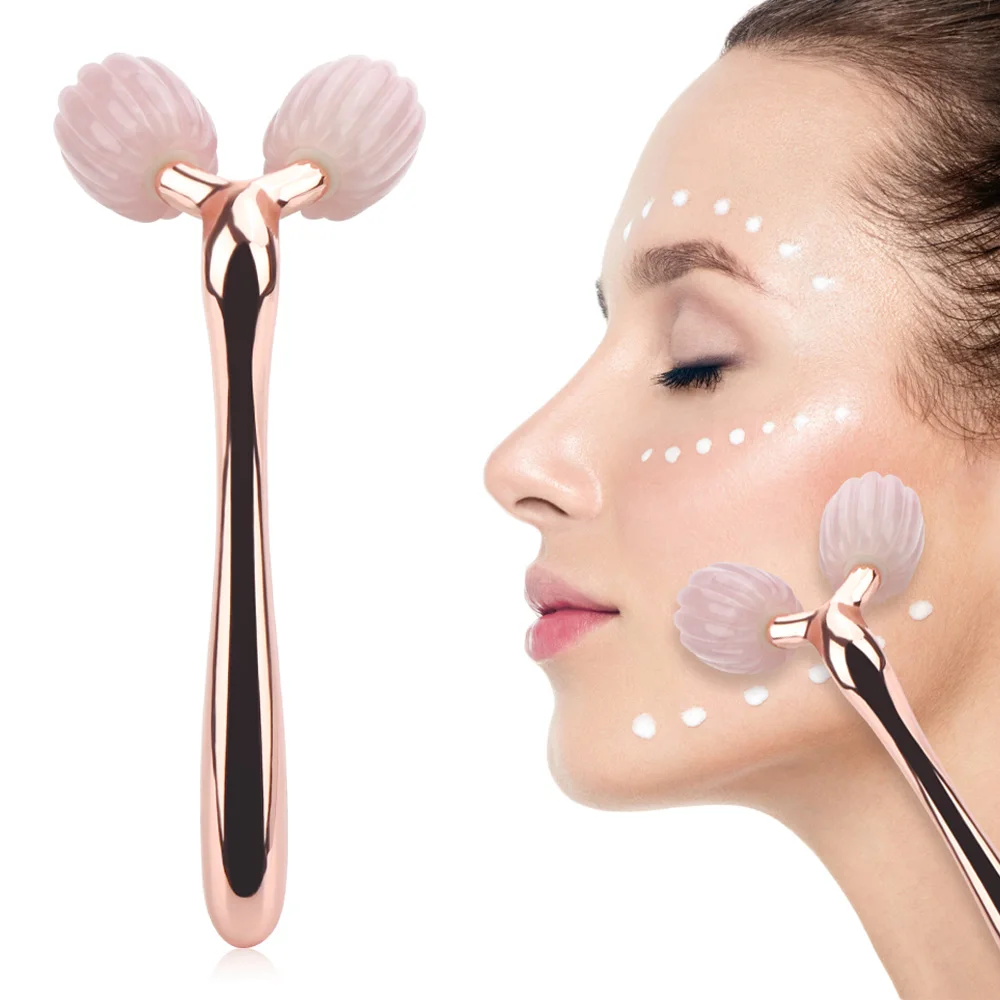 

Wrinkle Remover Roller Massager Instrument 3D Facelift Full Body Relaxation 360 Rotate Facial Jade Roller for Face Slimming