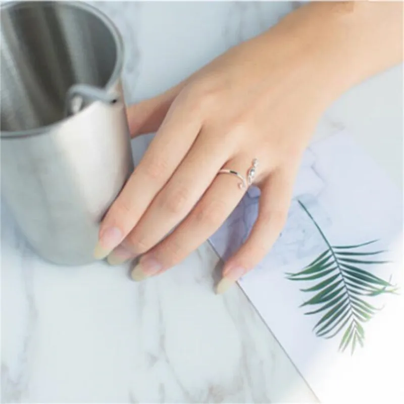 

New Fashion Sweet Popular Cute Animal 925 Sterling Silver Jewelry Not Allergic Exquisite Cat Simple Opening Rings SR223