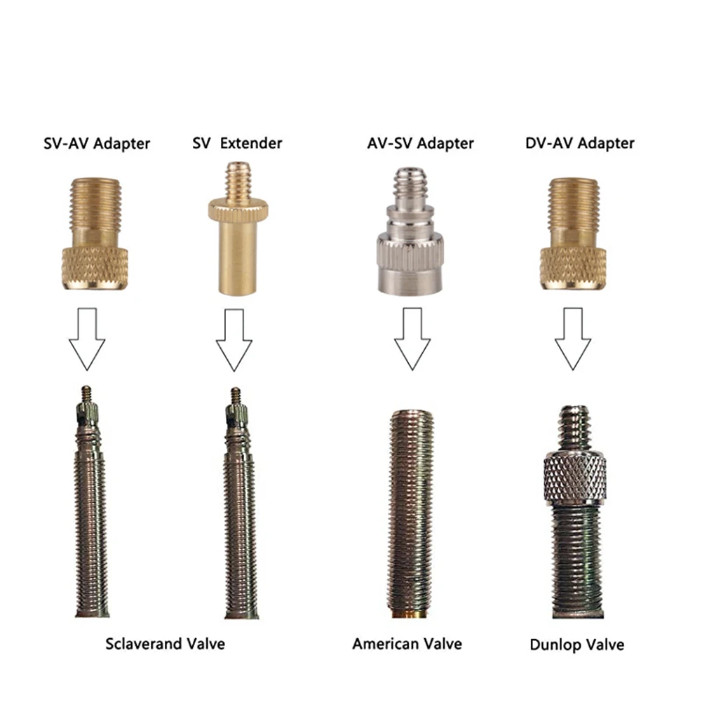 

Bicycle Air Valve Nozzle Adapters Pump Tire Attachment SV/AV/DV converter Hose Inflatable Joint Tube Nozzle Extender Accessory