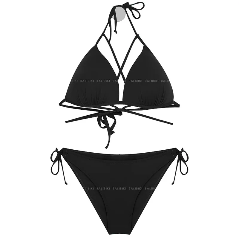 

Black breast sexy swimsuit soak hot spring small chest split beach vacation swimwear women's bikini new