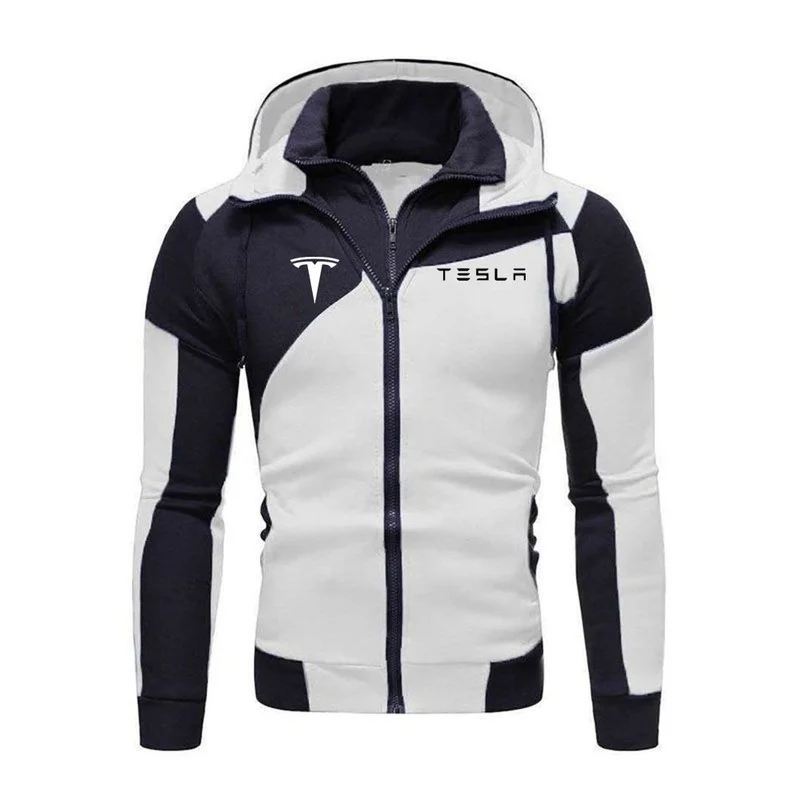 

2021 New TESLA Jacket Men Sweatshirt Hoody Spring Autumn Fleece Cotton Zipper Hoodies Harajuku Male Clothing Coat