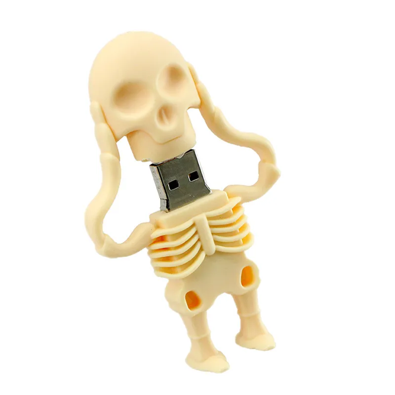 usb флеш-накопитель 128 ГБ флеш-накопитель 32 Гб черный череп скелет Флешка 16 ГБ 8 ГБ 64 ГБ usb 2,0 usb память подарок на Рождество, Хэллоуин