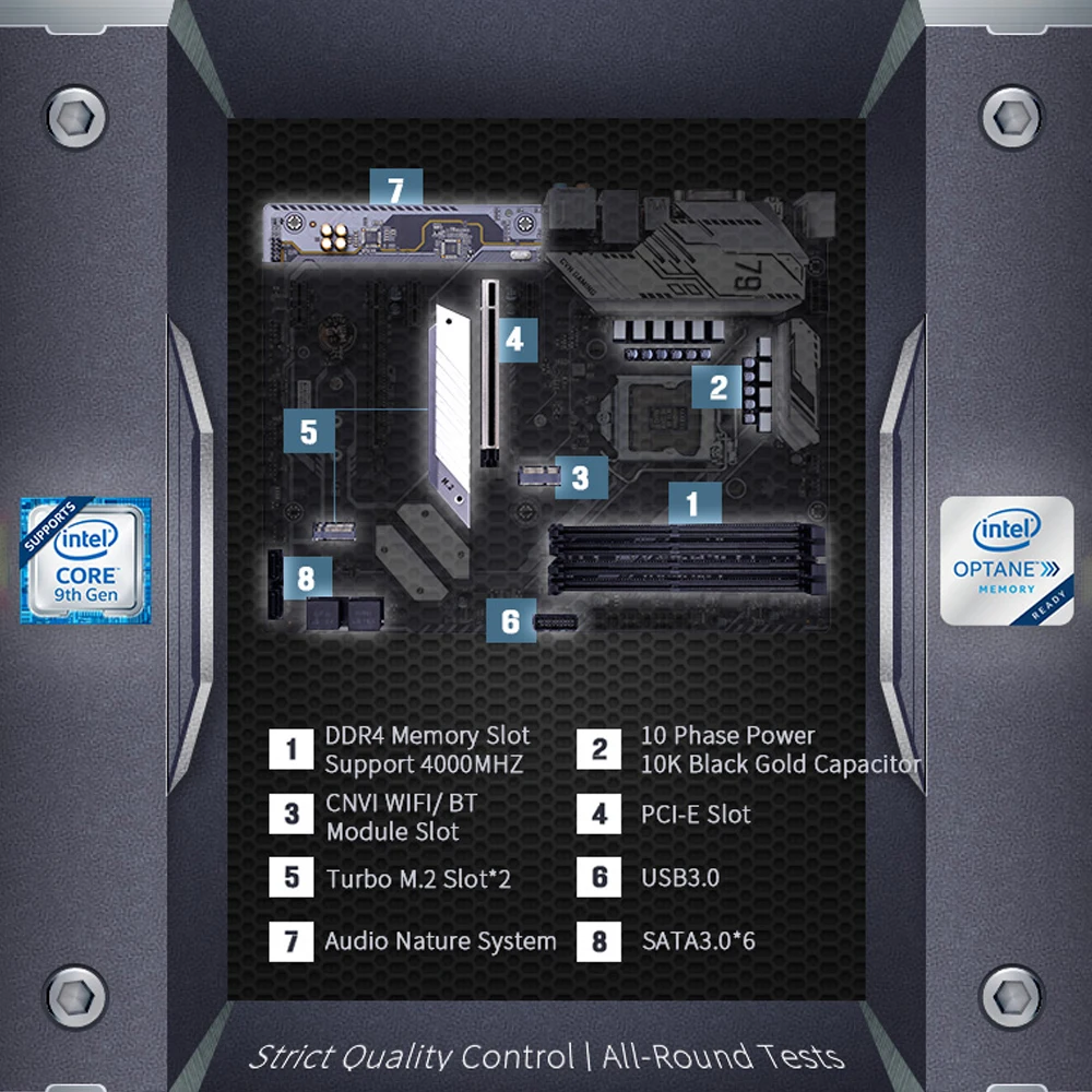Цветная игровая материнская плата CVN Z390 V20 с поддержкой процессоров Intel LGA1151 Coffee