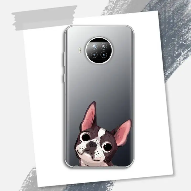 

French Bulldog Pug Dog Cute pet Phone Case Transparent for Xiaomi Redmi note 10 t 8 9 pro lite 11