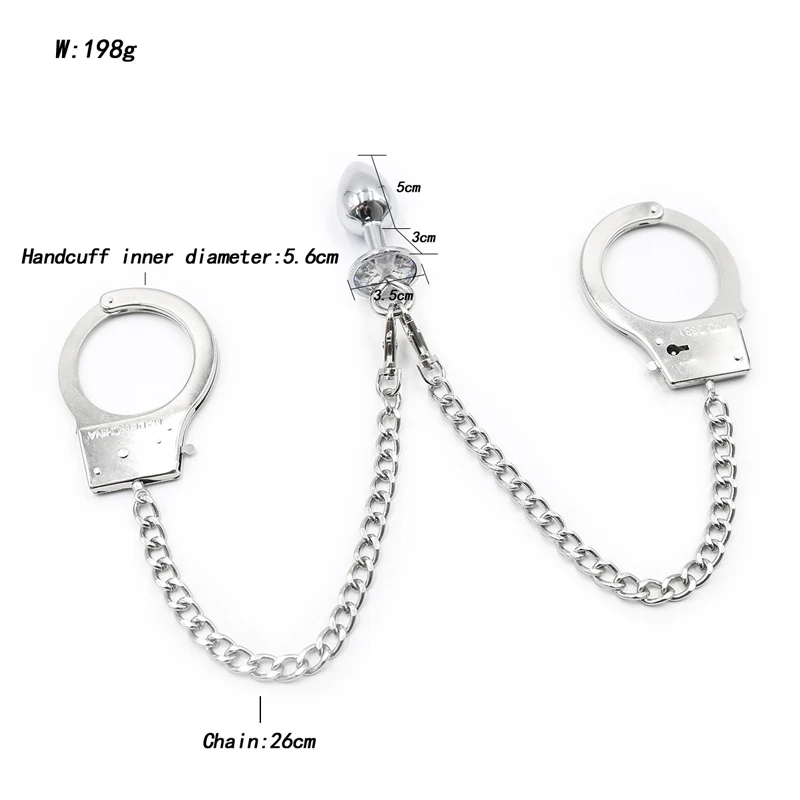 Анальные шарики из нержавеющей стали Анальная пробка наручники комплект БДСМ