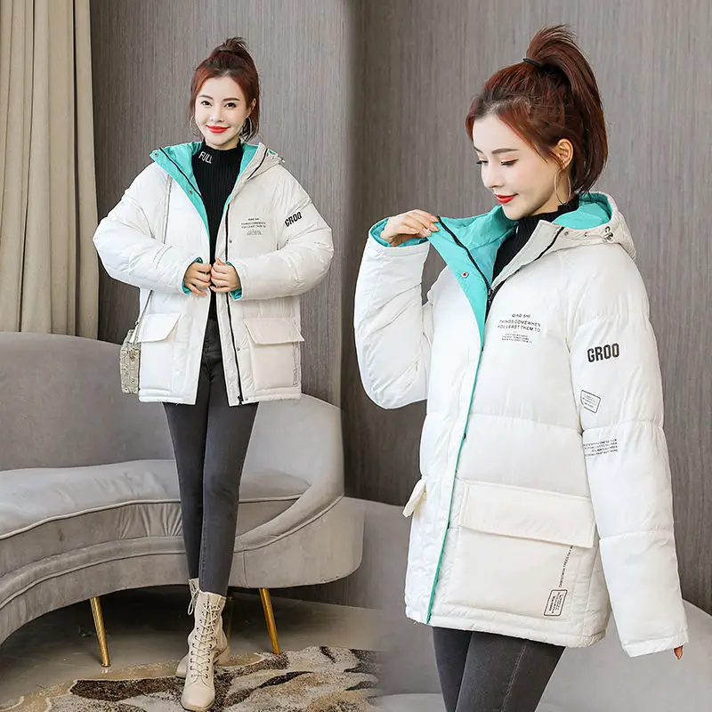 

Winter cotton clothing women's short 2020 new fattening increased by 200 kg, versatile Korean loose and thickened student cotton