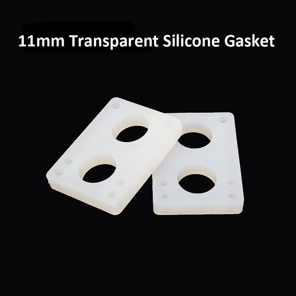 

2pcs 11mm Skateboard Longboard Riser Pads Transparent Silicone Gasket Skate Truck Shock Pad Crusier Skateboard Accessories