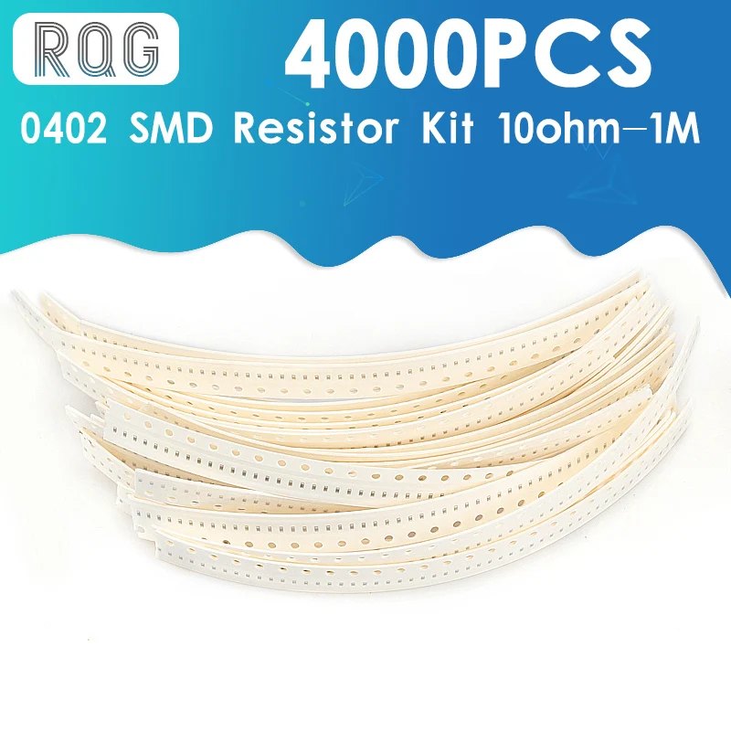 

4000 шт., набор резисторов 0402 SMD, набор в ассортименте, 10 ОМ-1 МОМ, 5% 80 ценностей, 50 шт. = 4000 шт., набор образцов
