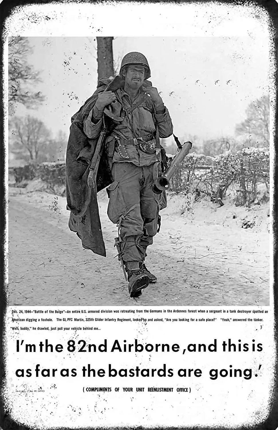 

FQDIQI, это так далеко, как ублюдки будут идти 82nd, воздушный плакат подразделения 8x12 военный знак, знак военного фаната, памятный знак