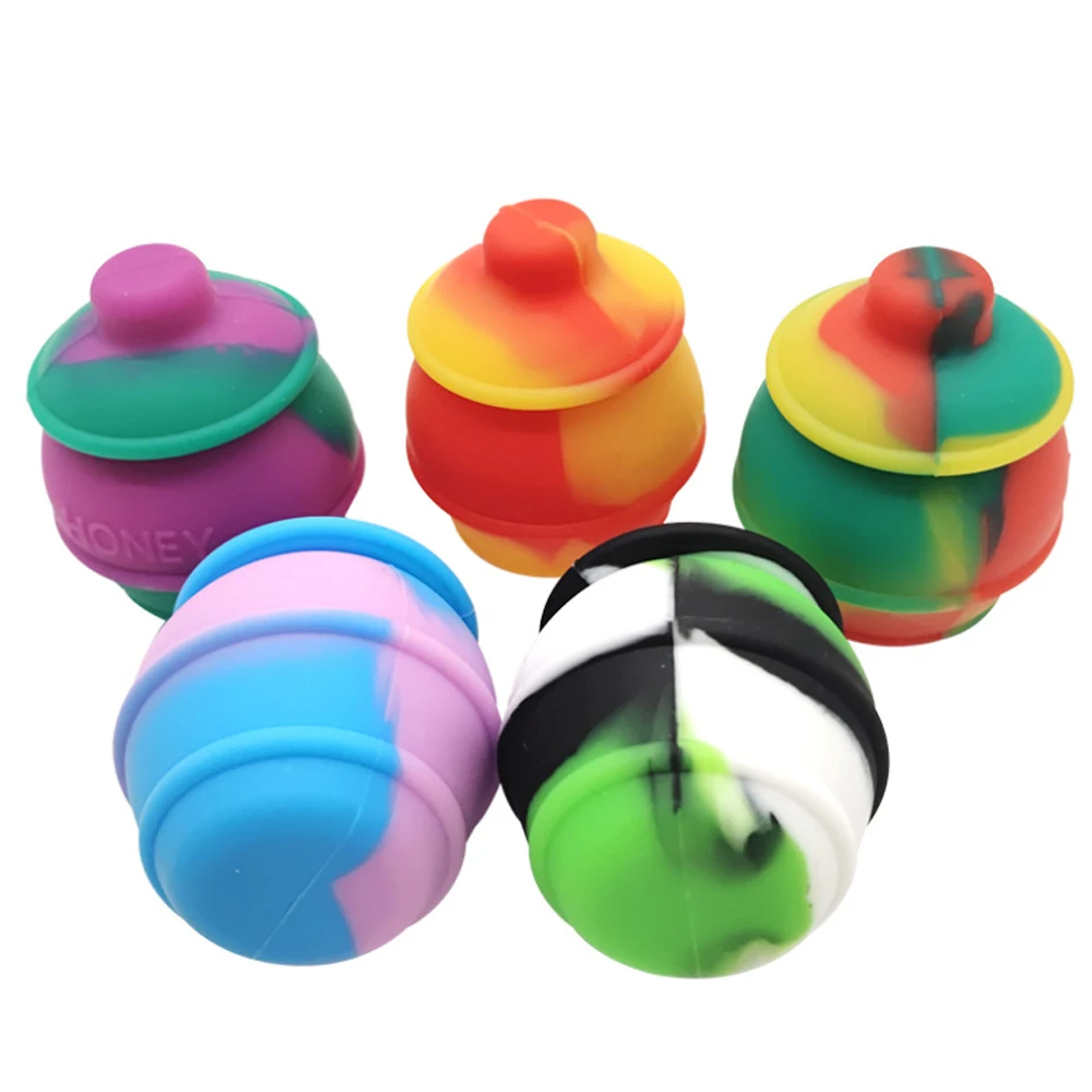 

10Pcs Silicone Jar 28ml Oil Wax Dab Tobacco Storage Box Case Kitchen Container Cigarette Shisha Hookah Smoking Accessories
