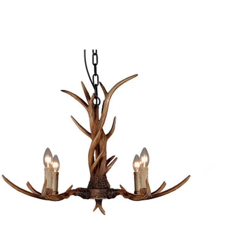 Страны Европы 4 головки коричневый Обеденная рога люстры лампы подвесные
