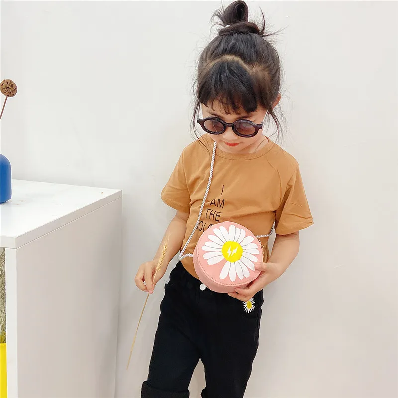 Lovely Daisy Flower Girls Baby Mini Shoulder Bag Kids Princess Accessories Handbags Children's Cute Cartoon Small Messenger Bags
