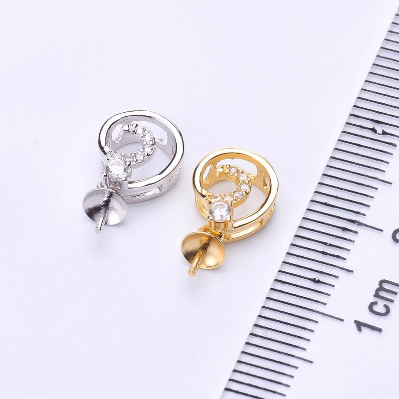 

Jewelry Handwork Pendant Base S925 Sterling Silver Pearl Pendant Accessories And Parts Findings Jewelry For DIY Fittings Women