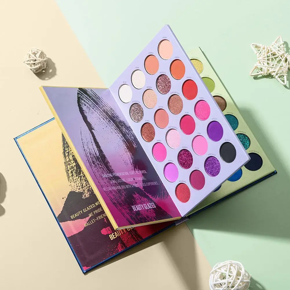 

Beauty Glazed 72 Color Three-layer Book Style Make Palette Eyeshadow Cosmetic Shadow Pearlescent Up Matte Highlight Eye U4g3