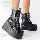 Ботинки женские, готические, на массивной платформе, ботильоны, большой размер 43, 2021