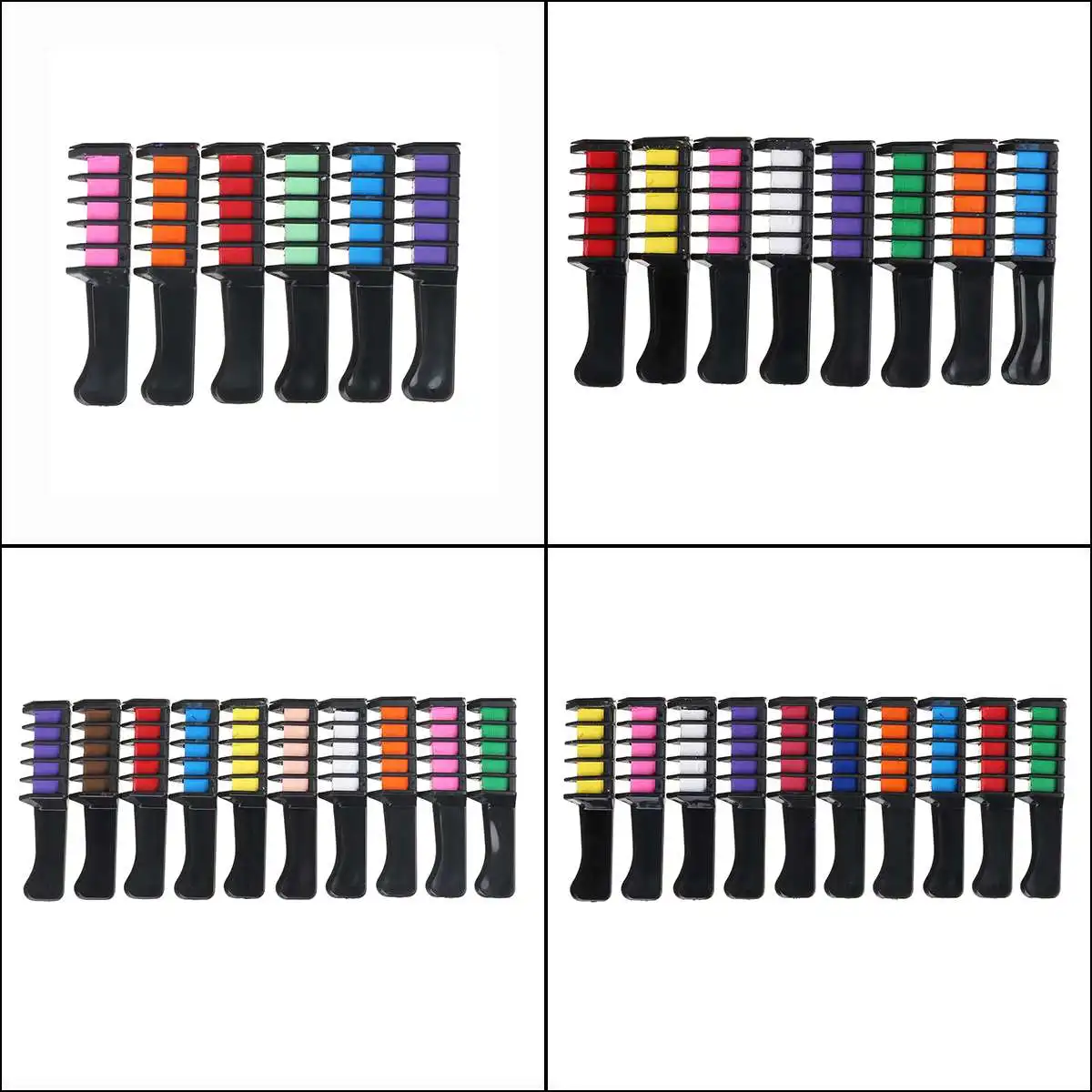 

6/8/10 Color Set Temporary Hair Chalk Color Comb Dye Washable Hair Color Comb for Party Makeup